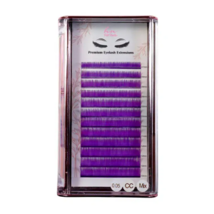 Caixa Pestanas 3D/Russas Purple CC 0,05mm Mix em Caixa 12 filas